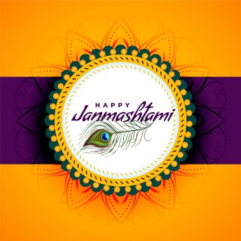 Lovely dahi handi janmashtami festival bright colors background Free Vector