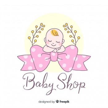 Lovely hand drawn baby logo template Free Vector