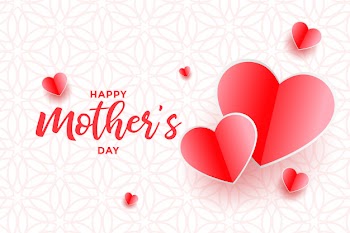 Lovely happy mothers day hearts background design Free Vector