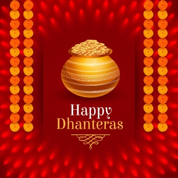Lovely hindu festival of happy dhanteras Free Vector