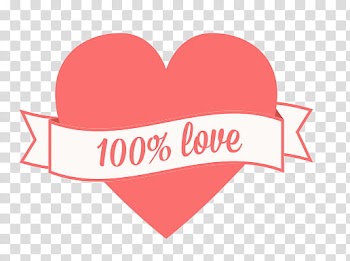 Lovely Love , red heart with % love text overlay transparent background PNG clipart