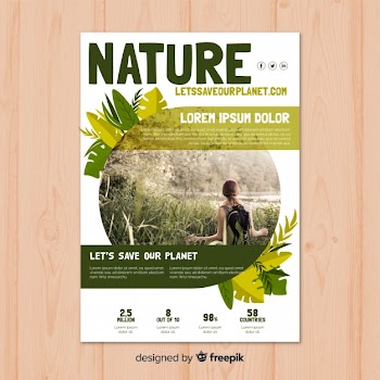 Lovely nature flyer template with modern style Free Vector