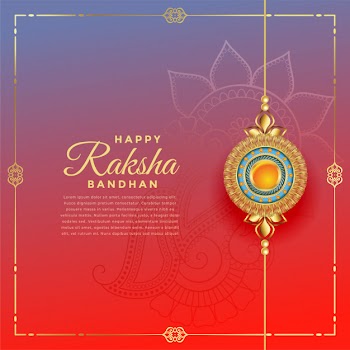 Lovely rakshabandhan festival with rakhi decoration, text template Free Vector