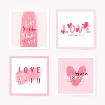 Lovely romantic card set | Free stock vector - 559533