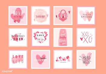 Lovely romantic card set | Free stock vector - 559536