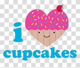 Lovely s, multicolored i heart cupcake art transparent background PNG clipart
