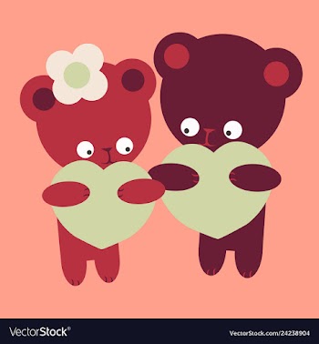 Lovely teddy bear with heart vector image