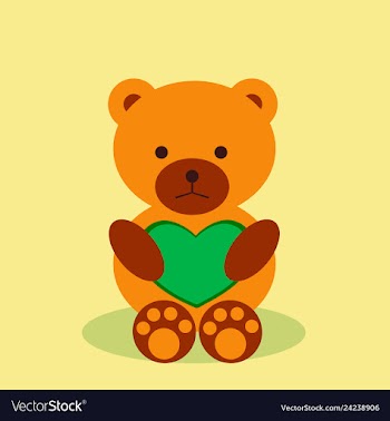 Lovely teddy bear with heart vector image