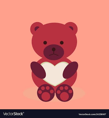 Lovely teddy bear with heart vector image