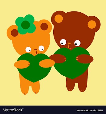 Lovely teddy bear with heart vector image