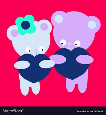 Lovely teddy bear with heart vector image