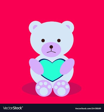 Lovely teddy bear with heart vector image
