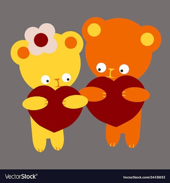 Lovely teddy bear with heart vector image