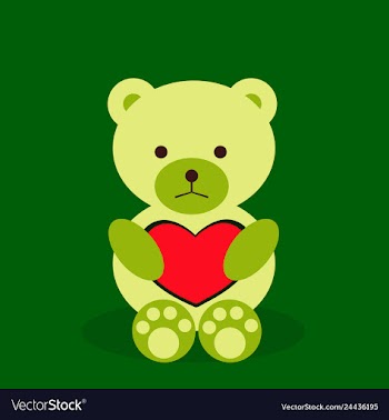 Lovely teddy bear with heart vector image