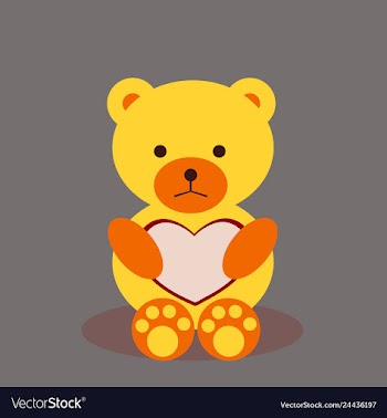 Lovely teddy bear with heart vector image
