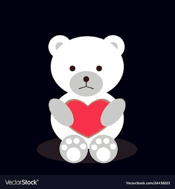 Lovely teddy bear with heart vector image