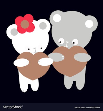 Lovely teddy bear with heart vector image