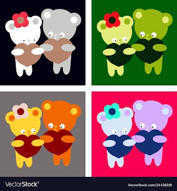 Lovely teddy bear with heart vector image