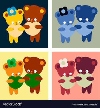 Lovely teddy bear with heart vector image