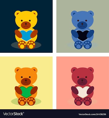 Lovely teddy bear with heart vector image