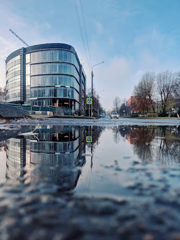Low Angle Photo of Puddle on Road