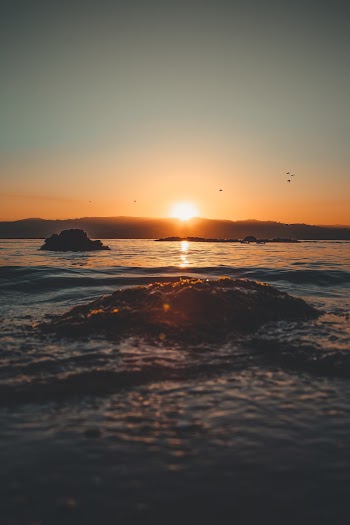 Low-Angle Photo of Sea During Golden Hour