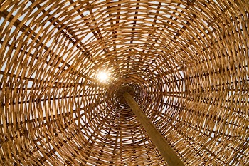 Low Angle Photography of Brown Wicker Cover