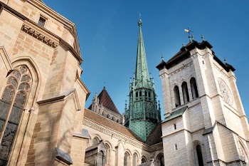 low angle photography of church