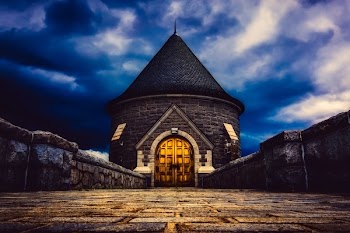 Low-angle Photography of Closed Castle Door