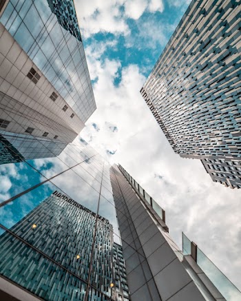 Low-Angle Photography of Glass Buildings