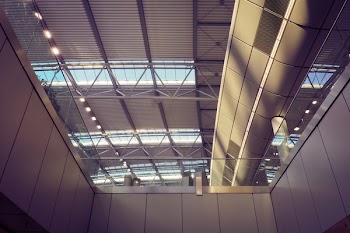 Low Angle Photography of Gray Metal Ceiling