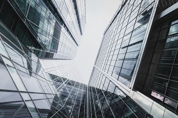 low-angle photography of high-rise buildings