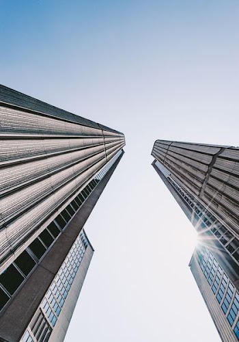 low angle photography of high-rise buildings