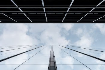 low angle photography of mirror building