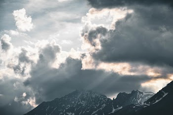 Low Angle Photography of Sky Near Mountain