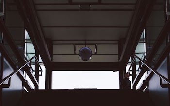 low angle photography of stair
