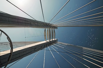 Low Angle Photography Of Suspension Bridge