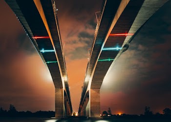 Low Angle Photography of Two Bridge