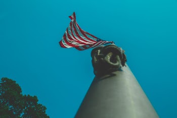Low-angle Photography of Us Flagpole