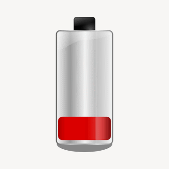 Low battery clipart illustration psd. | Free PSD - rawpixel