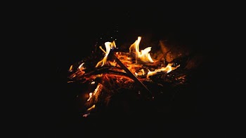 low-light photography of bonfire