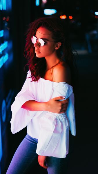 low light photography woman wearing white off-shoulder top