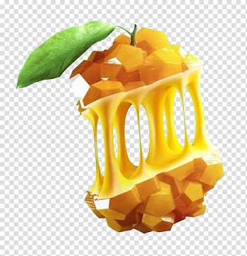 Low poly Fruit Art Rendering 3D modeling, Diamond perspective Mango transparent background PNG clipart