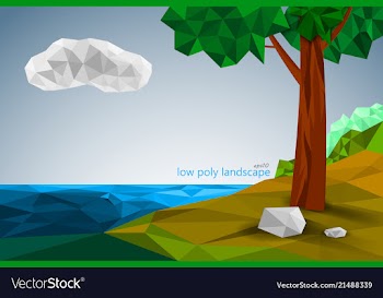 Low poly landscape scene vector image