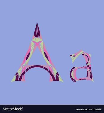 Low poly letter A in colored mosaic polygon vector image