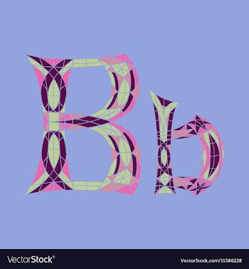 Low poly letter B in colored mosaic polygon vector image