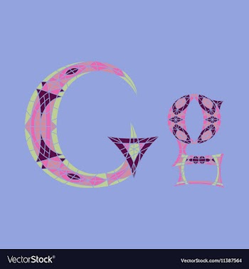 Low poly letter G in colored mosaic polygon vector image