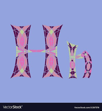 Low poly letter H in colored mosaic polygon vector image