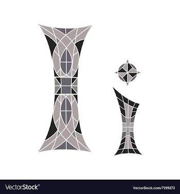 Low poly letter I in gray mosaic polygon vector image