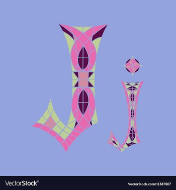 Low poly letter J in colored mosaic polygon vector image